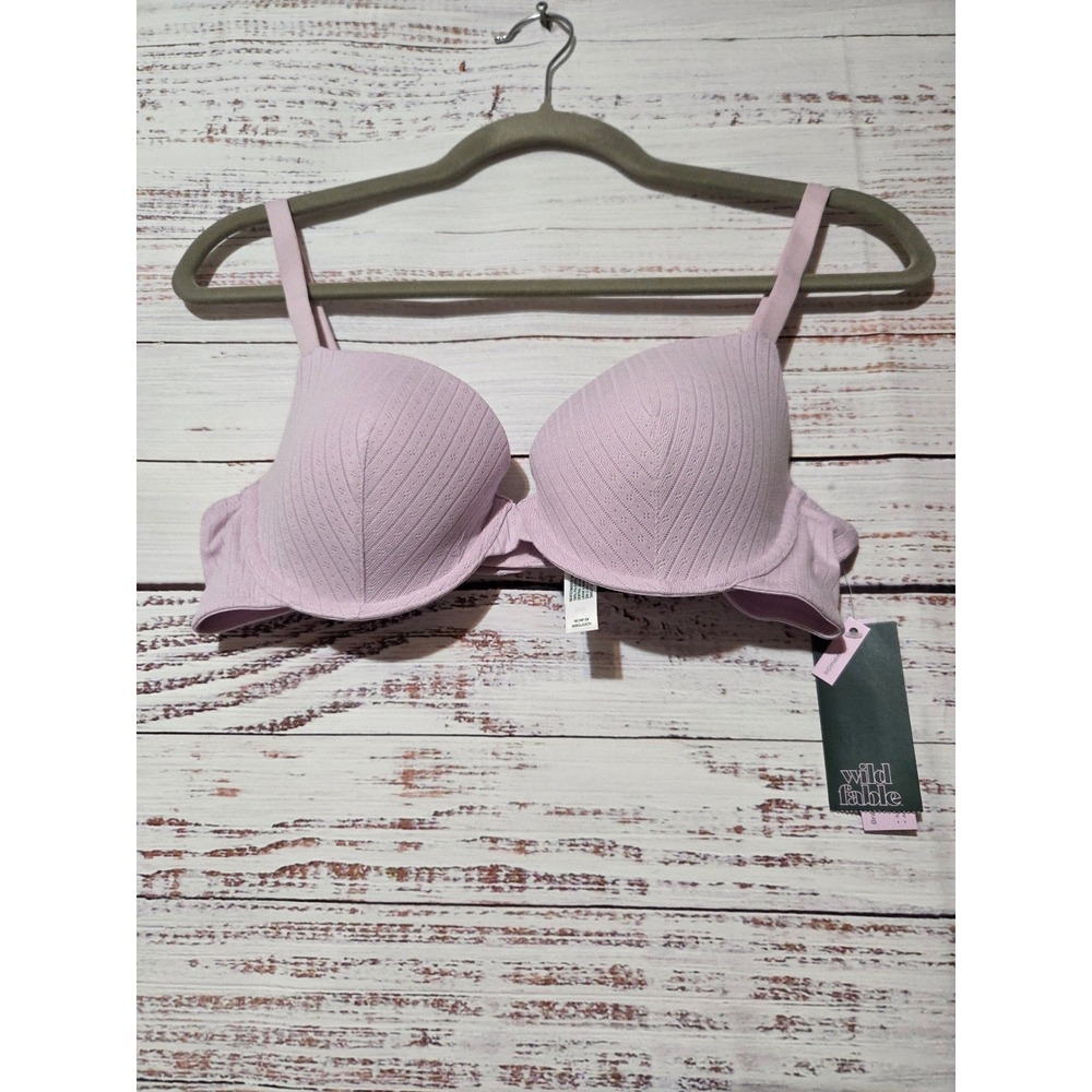Wild Fable Lilac‎ Purple Lightly Lined Pointelle Bra 36B New NWT